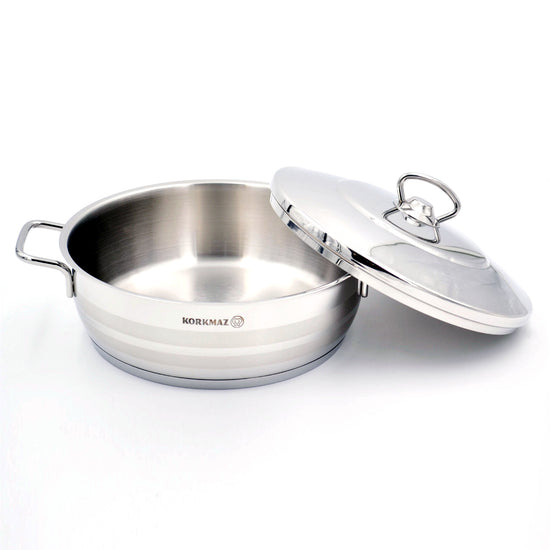 Korkmaz Astra Low Stainless Steel Casserole Pot 26X10 Cm / 5.3 L.
 | KA1907