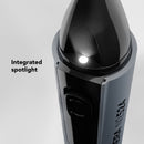 CARRERA 524 Hair Trimmer for Men & Women Integrated Spotlight for Precision Trimming Portable & Cordless Ideal for Small Facial Hair, Nose, Ears, Eyebrows, Sideburns etc Cutting length 0.4 mm, Silver