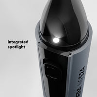 CARRERA 524 Hair Trimmer for Men & Women Integrated Spotlight for Precision Trimming Portable & Cordless Ideal for Small Facial Hair, Nose, Ears, Eyebrows, Sideburns etc Cutting length 0.4 mm, Silver