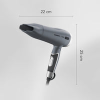 CARRERA 532 Professional Hair Dryers for Men & Women | Hairdryers - Styling Nozzle-Diffuser, Blow Dry, Hot-Cold Air, DC 1600 Watts-Grey