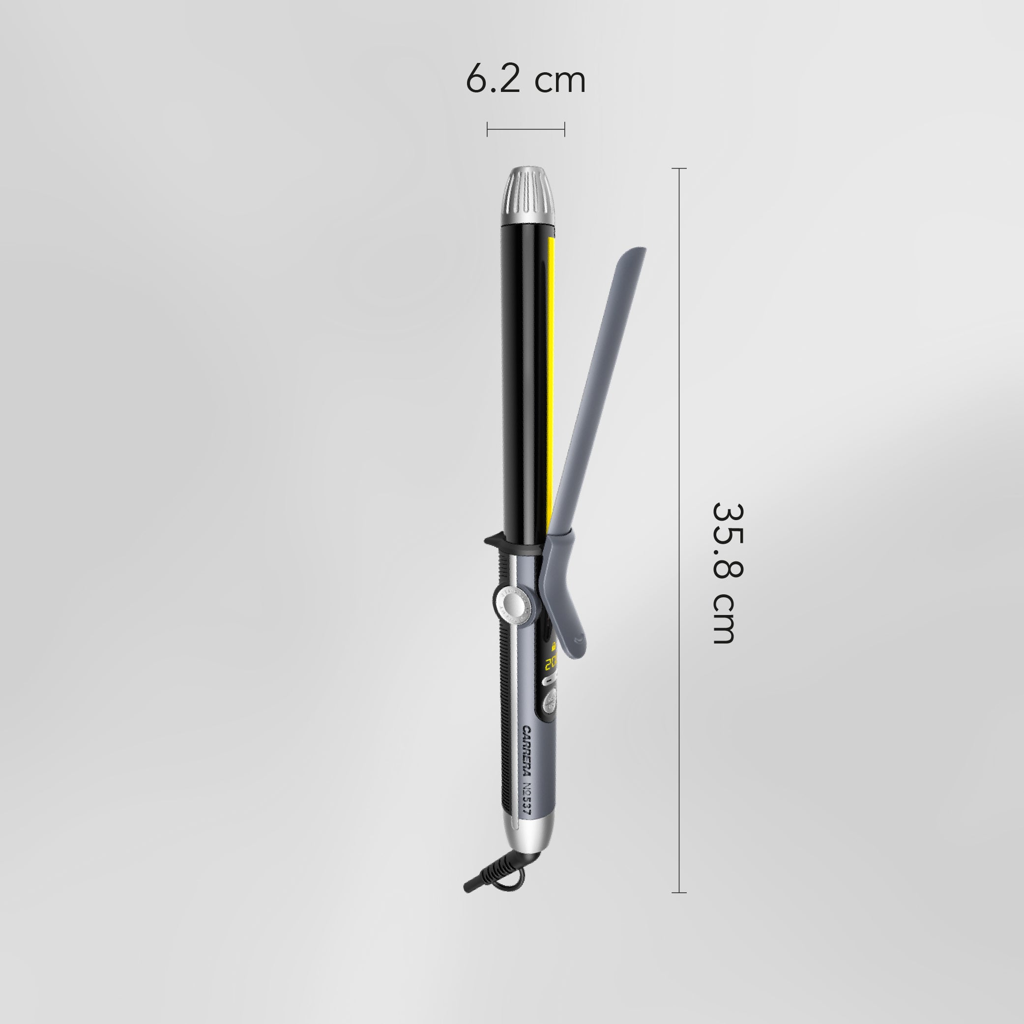 Carrera 537 Professional Curling Machine Hair Rod | Curling Iron Tong for Women | Ceramic Wand - Flexi Rod, LED & Long Plates