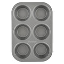 Prestige Non-Stick Carbon Steel 6 Pcs Cup Muffin Pan | Cupcake Baking Pan | Grey - PR28611