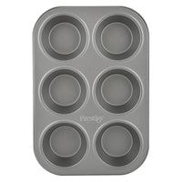 Prestige Non-Stick Carbon Steel 6 Pcs Cup Muffin Pan | Cupcake Baking Pan | Grey - PR28611