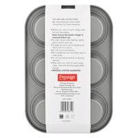 Prestige Non-Stick Carbon Steel 6 Pcs Cup Muffin Pan | Cupcake Baking Pan | Grey - PR28611