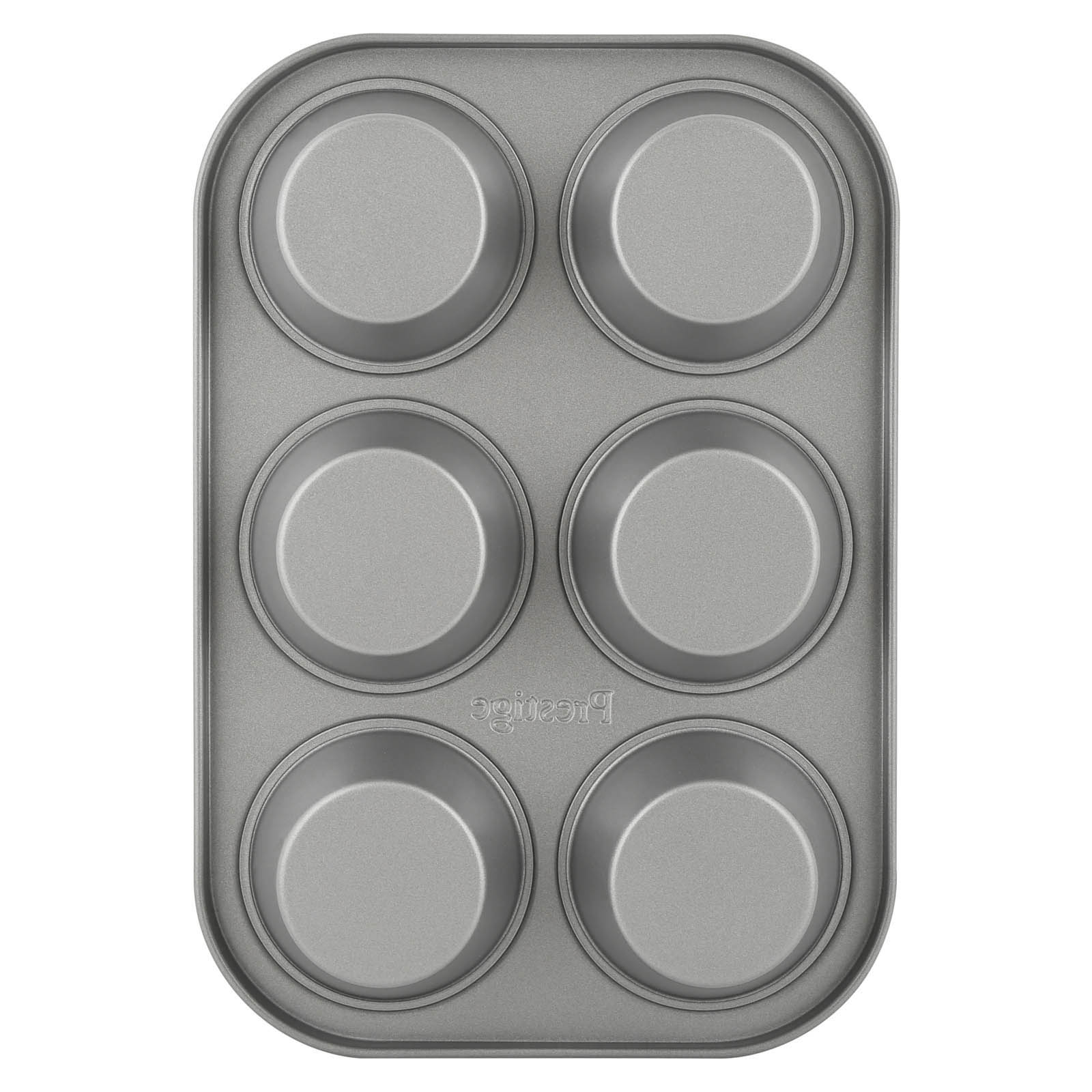 Prestige Non-Stick Carbon Steel 6 Pcs Cup Muffin Pan | Cupcake Baking Pan | Grey - PR28611