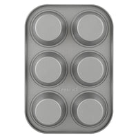 Prestige Non-Stick Carbon Steel 6 Pcs Cup Muffin Pan | Cupcake Baking Pan | Grey - PR28611