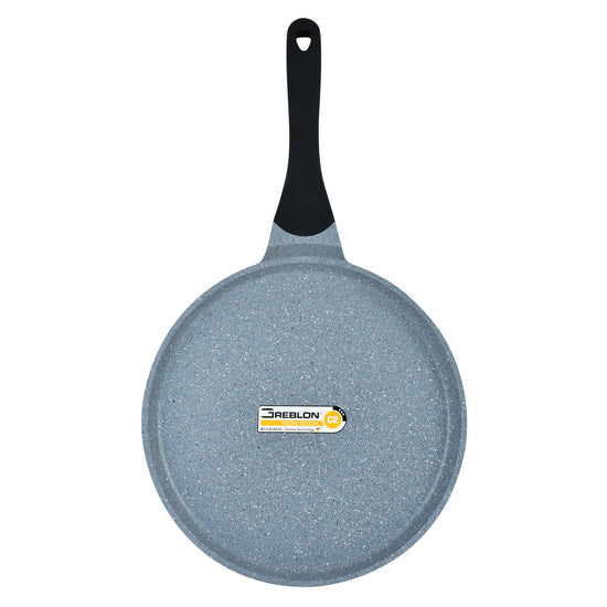 Prestige Cast Aluminium 28 CM Speckled Tawa | Long Lasting Non Stick Coating | Non Slip Bakelite Handle | Aluminium Induction base|Induction Compatible | PR15855 - Grey