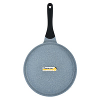 Prestige Cast Aluminium 26 CM Speckled Tawa | Long Lasting Non Stick Coating | Non Slip Bakelite Handle | Aluminium Induction base|Induction Compatible | PR15854 - Grey