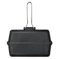Prestige Cast Iron Chargriller 35 cm | Portable Small Charcoal Grill and Tabletop Cast Iron Skillet | PR15863