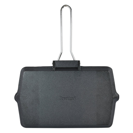 Prestige Cast Iron Chargriller 35 cm | Portable Small Charcoal Grill and Tabletop Cast Iron Skillet | PR15863