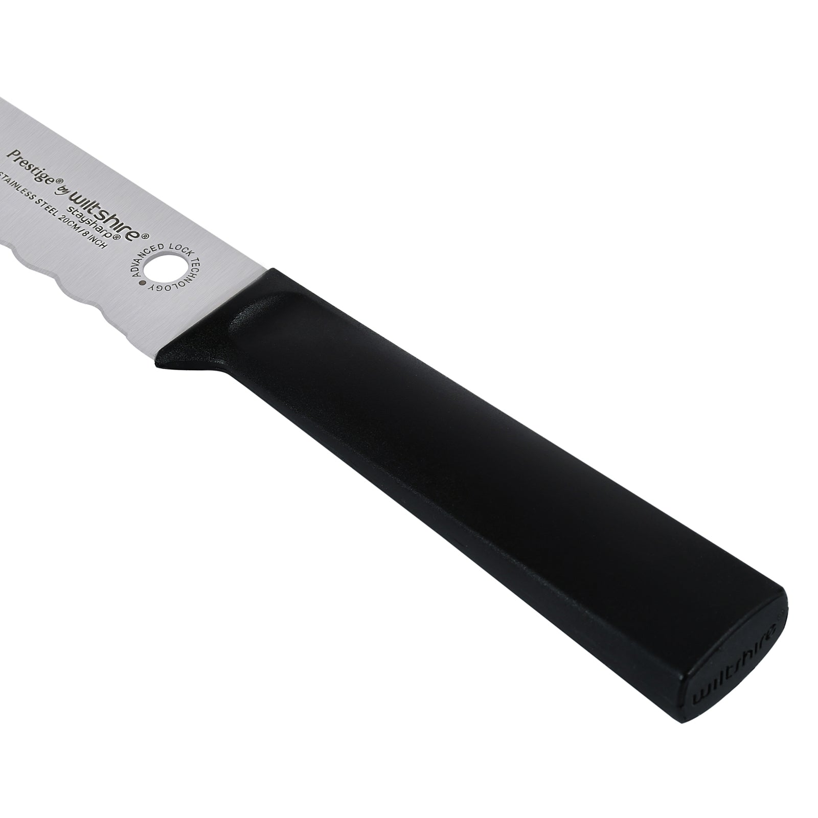 Prestige Staysharp Bread Knife 20Cm | Wiltshire  Stainless Steel Material Sandwich Knife with Built-in Sharpner | PR1969 - Muilticolor