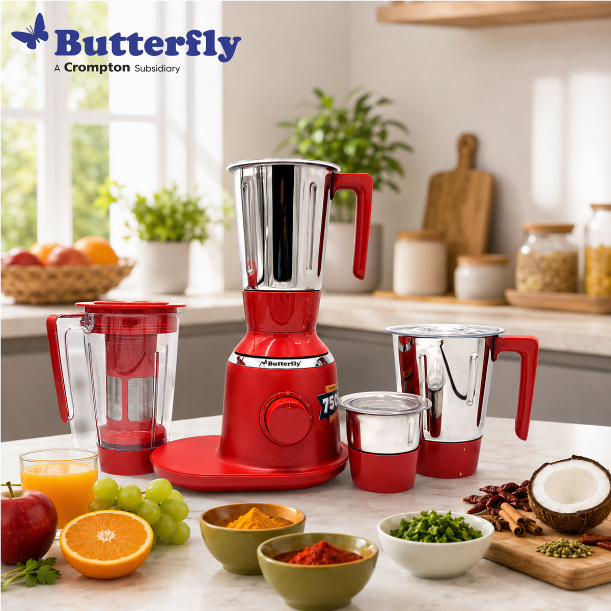 Butterfly Spectra Mixer Grinder - 750 W - 4 Jars