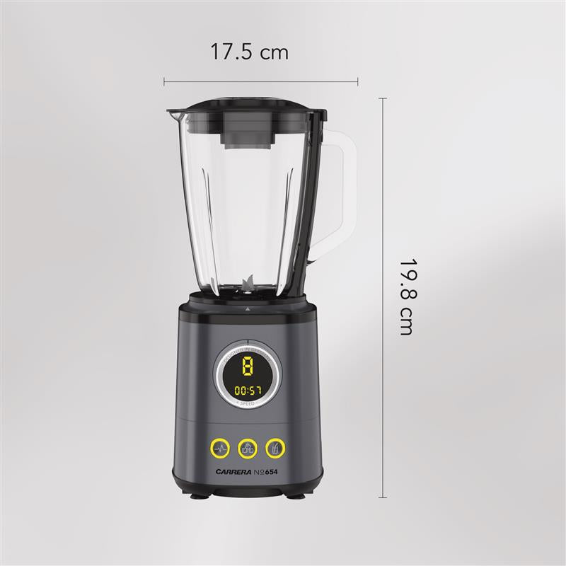 CARRERA Digital Blender № 654 – 1300W High-Speed Blender with 10 Variable Speeds, LED Display & 1.5L Glass Jar
