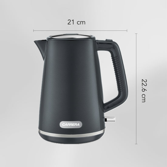 CARRERA 1.7L Stainless Steel Electric Kettle 2200W CRR549 | STRIX Controller, Boil-Dry Protection & 360° Swivel Base