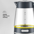 CARRERA Glass Kettle CRR649– 2200W Electric Kettle with 1.7L Heat-Resistant Glass Jug, STRIX Controller & Boil-Dry Protection