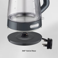 CARRERA Glass Kettle CRR649– 2200W Electric Kettle with 1.7L Heat-Resistant Glass Jug, STRIX Controller & Boil-Dry Protection