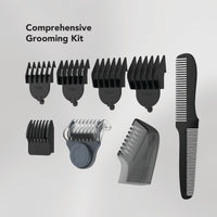 CARRERA CRR625 All-in-1 Trimmer for Men | Cordless Beard, Hair & Body Grooming Kit, Stainless Steel Blades, IPX6 Waterproof, USB Rechargeable, LED Display, 5-Min Boost, Multi Attachments, Gift for Men