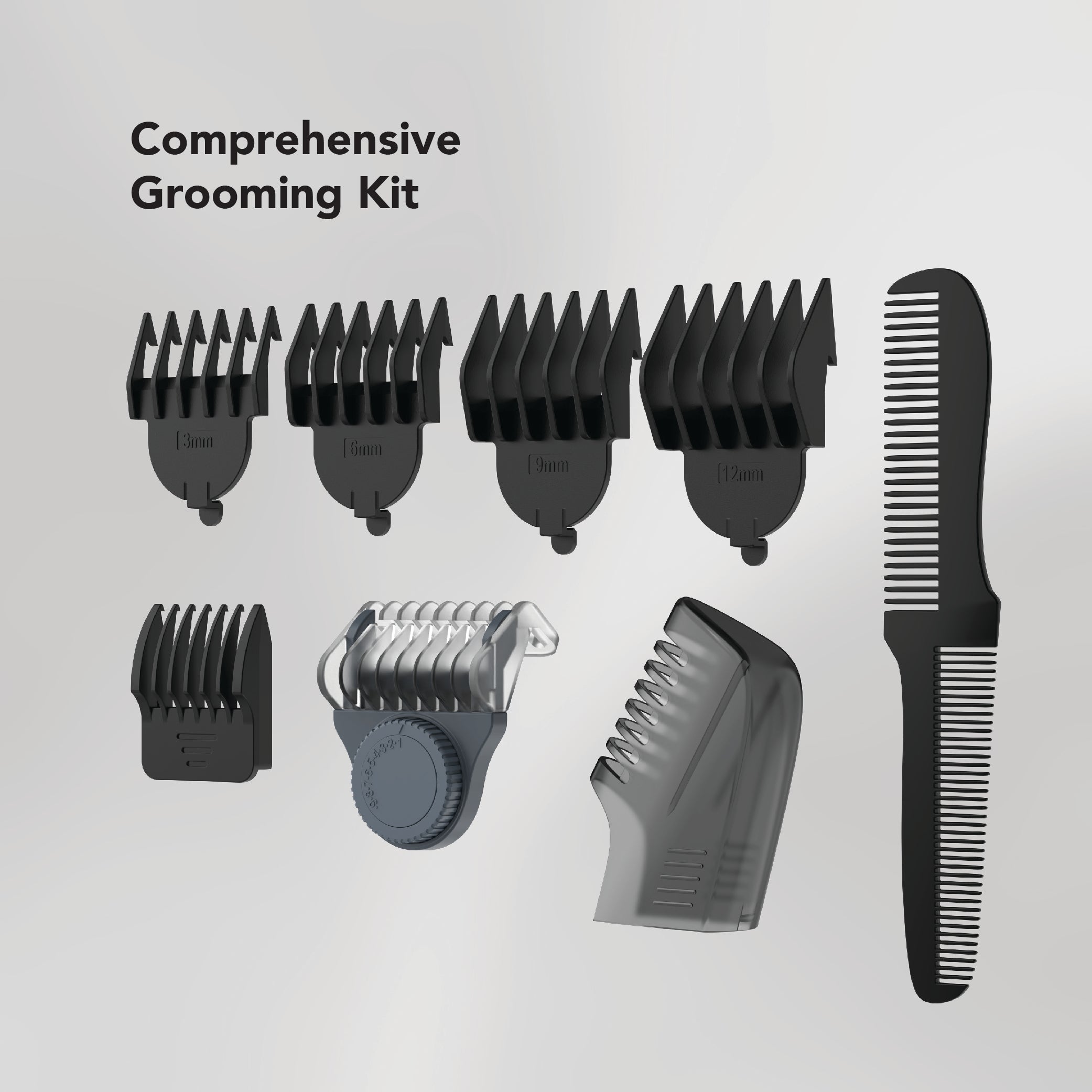 CARRERA CRR625 All-in-1 Trimmer for Men | Cordless Beard, Hair & Body Grooming Kit, Stainless Steel Blades, IPX6 Waterproof, USB Rechargeable, LED Display, 5-Min Boost, Multi Attachments, Gift for Men