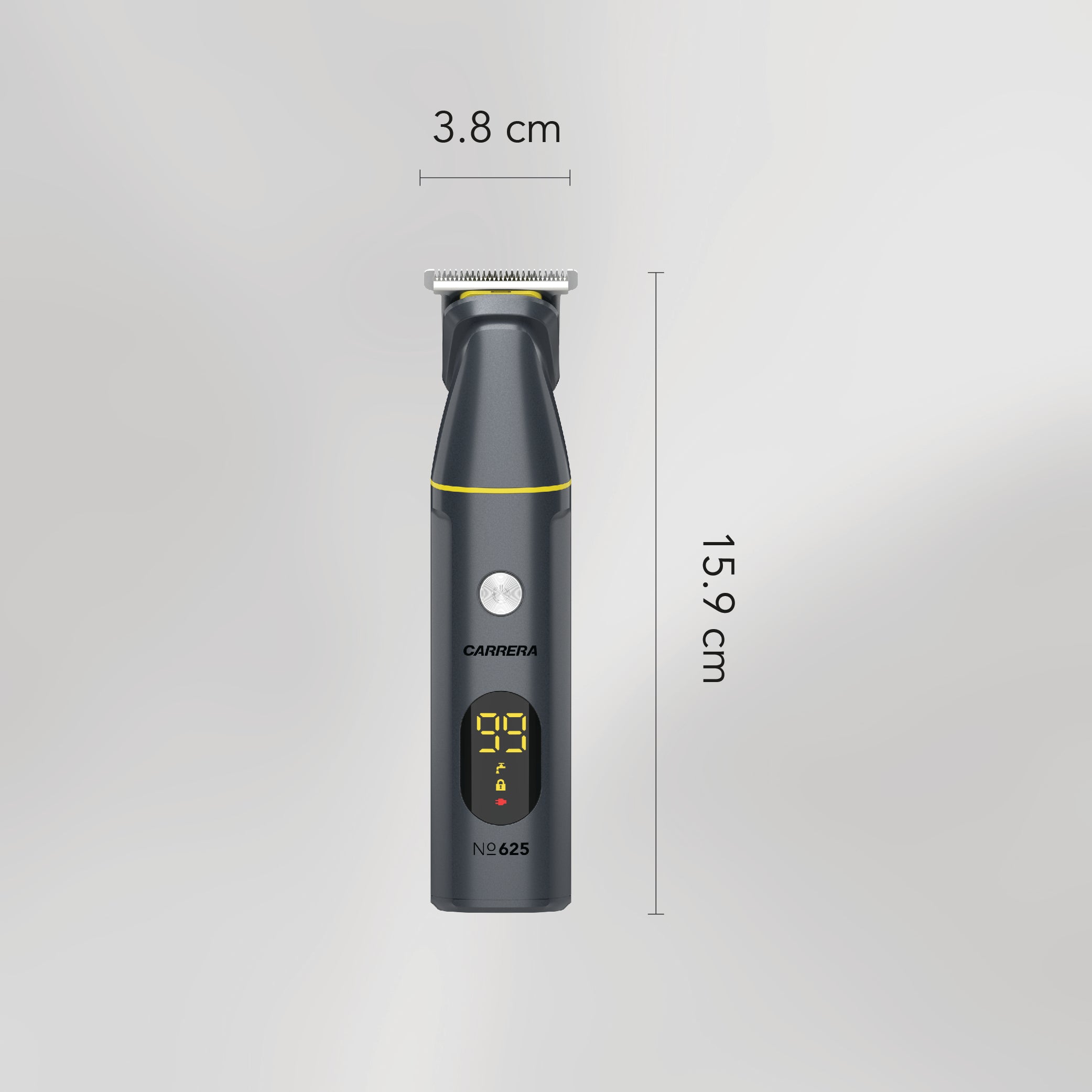 CARRERA CRR625 All-in-1 Trimmer for Men | Cordless Beard, Hair & Body Grooming Kit, Stainless Steel Blades, IPX6 Waterproof, USB Rechargeable, LED Display, 5-Min Boost, Multi Attachments, Gift for Men