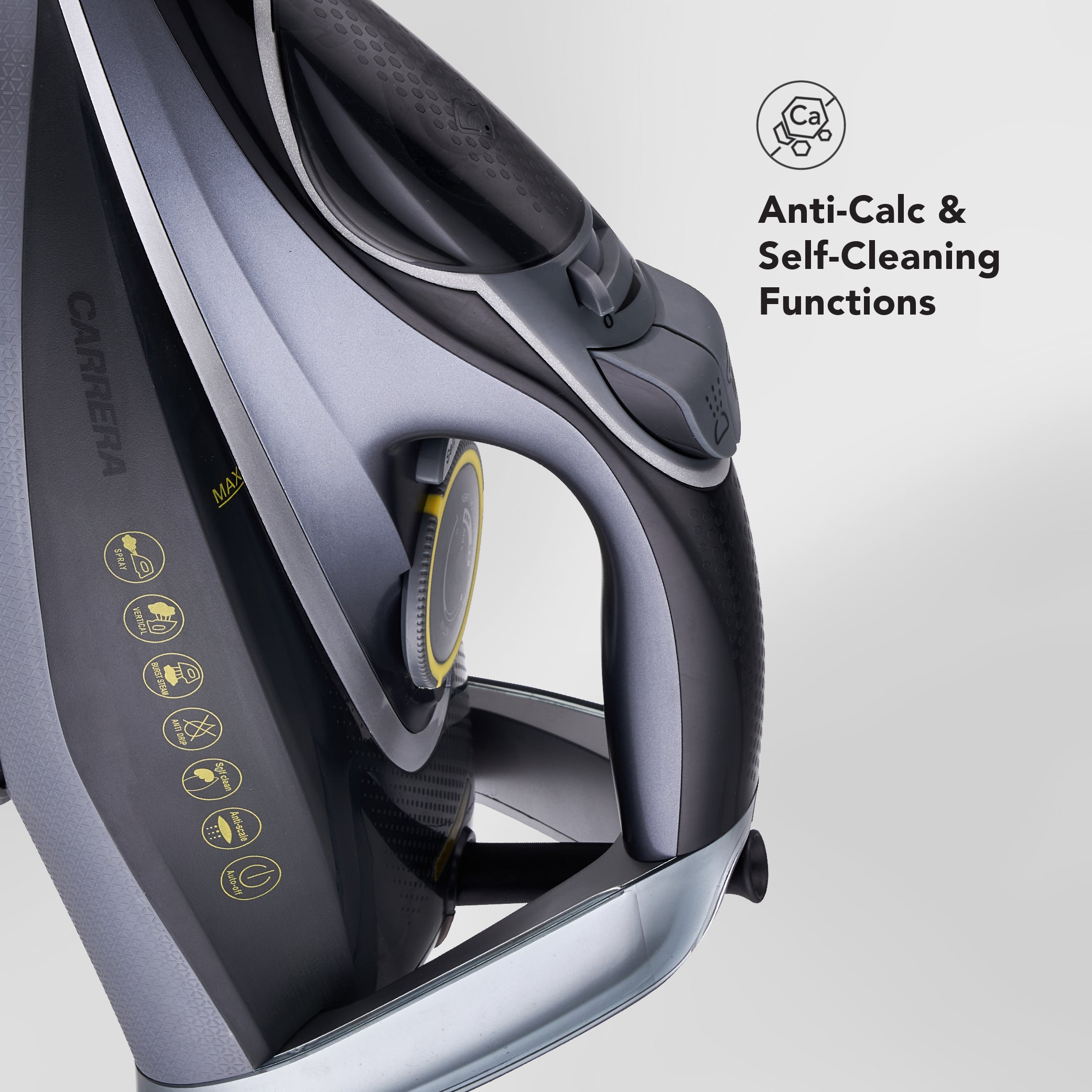 CARRERA CRR210 Steam Iron – 2800W Steam Iron with Ceramic-Coated Soleplate, Adjustable Temperature, Anti-Drip System, Auto Shut-Off, 320ml Tank, Centralized Burst & Super Steam Function