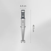 CARRERA 1000W Stick Blender, 4-in-1 Hand Blender & Grinder – Stainless Steel, Full Copper DC Motor, Turbo, LED Display, For Soups, Smoothies, Chutneys, Baby Food – CRR453, 2-Year Warranty