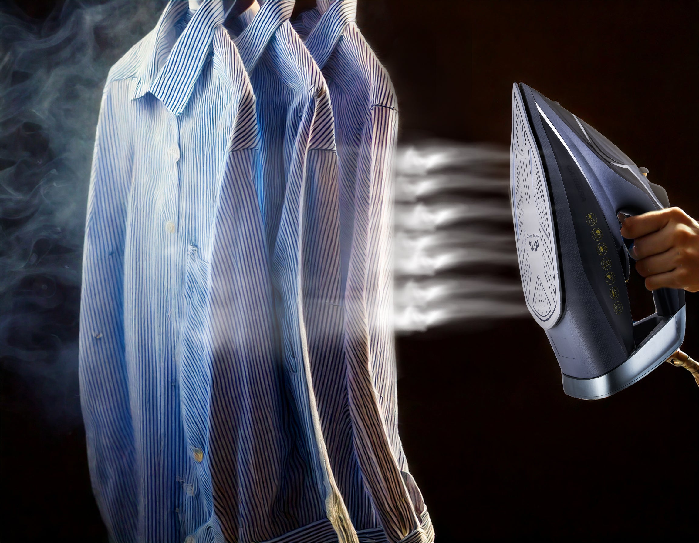 CARRERA CRR210 Steam Iron – 2800W Steam Iron with Ceramic-Coated Soleplate, Adjustable Temperature, Anti-Drip System, Auto Shut-Off, 320ml Tank, Centralized Burst & Super Steam Function