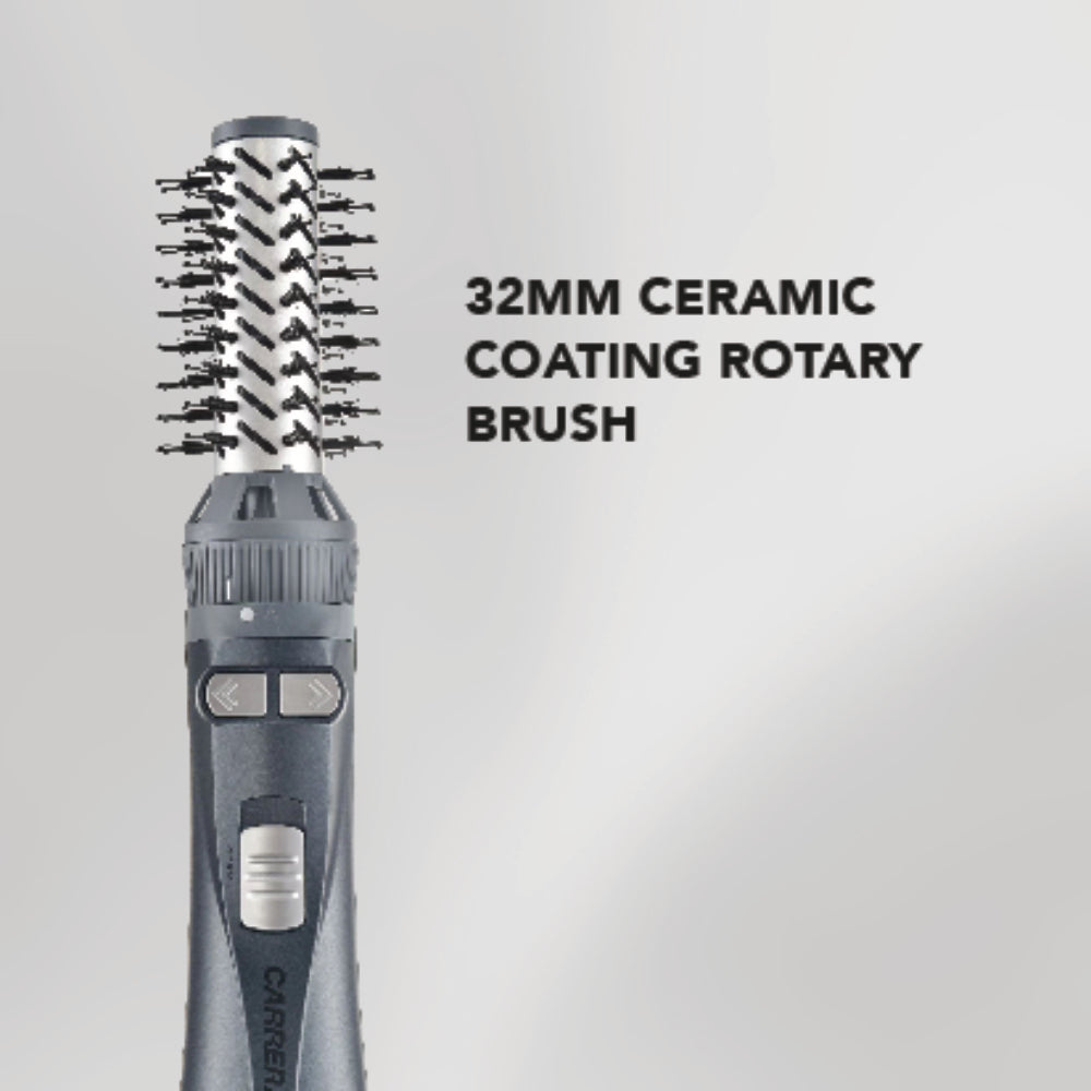 CARRERA OMNI Styler 1200W Hot Air Brush – One Step Hair Dryer & Volumizer with Rotating Ceramic Brush, 6 Attachments, Frizz Control, 3 Heat Settings, Cool Shot, Blow Dry & Style, CRR528, 2 Yr Warranty