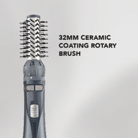 CARRERA OMNI Styler 1200W Hot Air Brush – One Step Hair Dryer & Volumizer with Rotating Ceramic Brush, 6 Attachments, Frizz Control, 3 Heat Settings, Cool Shot, Blow Dry & Style, CRR528, 2 Yr Warranty