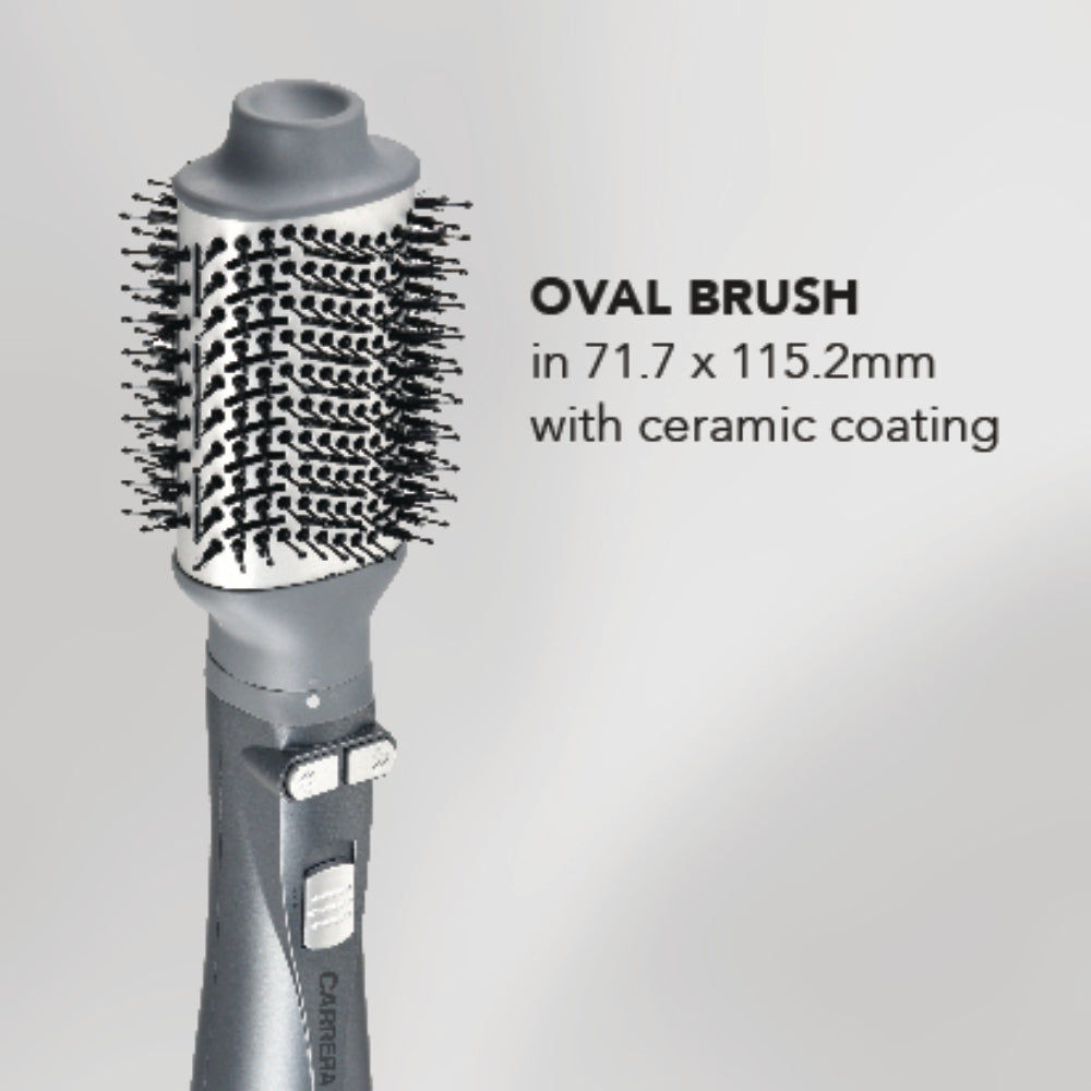 CARRERA OMNI Styler 1200W Hot Air Brush – One Step Hair Dryer & Volumizer with Rotating Ceramic Brush, 6 Attachments, Frizz Control, 3 Heat Settings, Cool Shot, Blow Dry & Style, CRR528, 2 Yr Warranty