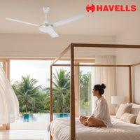 Havells Breezo Plus Electric Celling Fan | Classic Celling Fan with High Air Delivery Energy Efficient | Off White