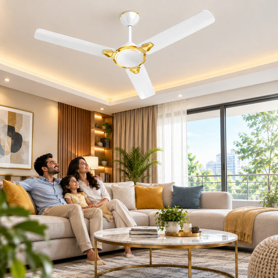 Havells Equs Plus Electric Celling Fan | Classic Celling Fan with High Air Delivery Energy Efficient | White Gold