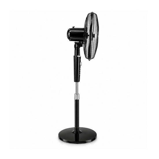 Havells Rigo Pedestal Stand Fan Black 400Mm | 3 Speed Levels & Adjustable Height | 5AS Blade with 1 Hours Timer