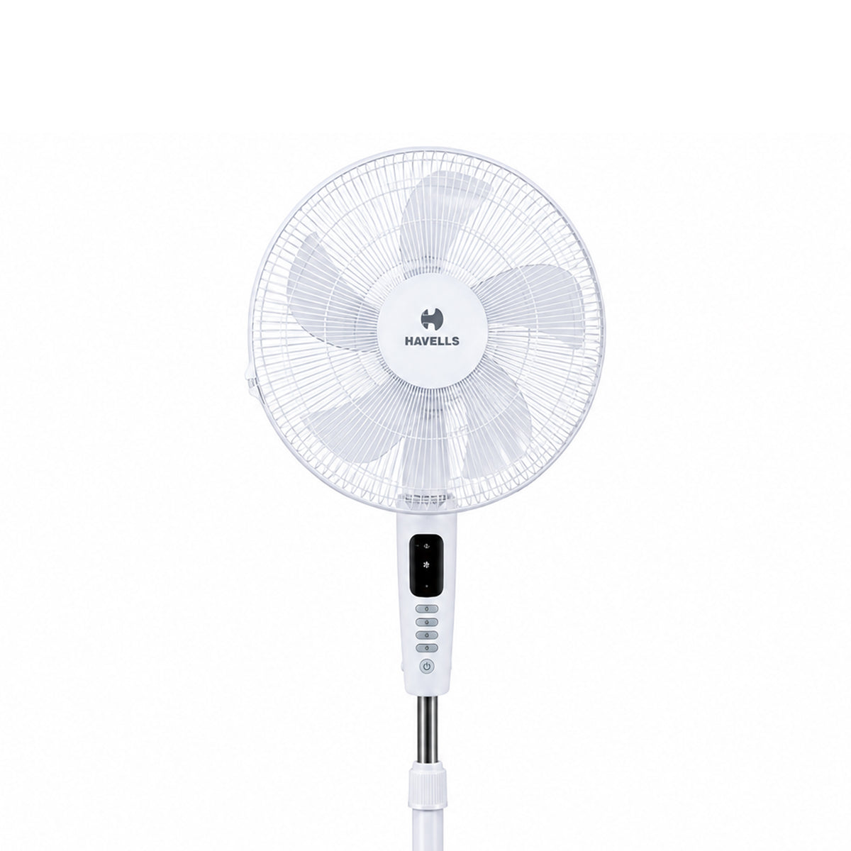 Havells Rigo Pedestal Stand Fan with Remote White 400Mm | 3 Speed Levels & Adjustable Height | 5AS Blade with 1 Hours Timer