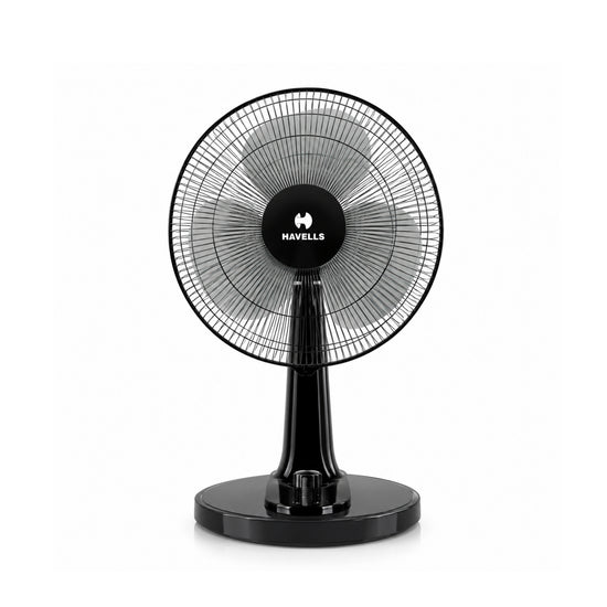 Havells Rigo Table Fan White 400Mm | 3 Speed Settings with Wide Oscillation with Stable Base |  Ideal for Desk Fan, Home or Office Use