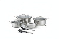 Prestige Tri Ply Stainless Steel 9 Pcs Cooking Set | Induction + all hob suitable | Pots and Pans Set | PR81201