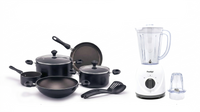 Prestige 9-Piece Non-Stick Cookware Set (PR22480) + 2-in-1 Stand Blender with Grinder 1.5L (PR81529) Combo Pack | PR81644