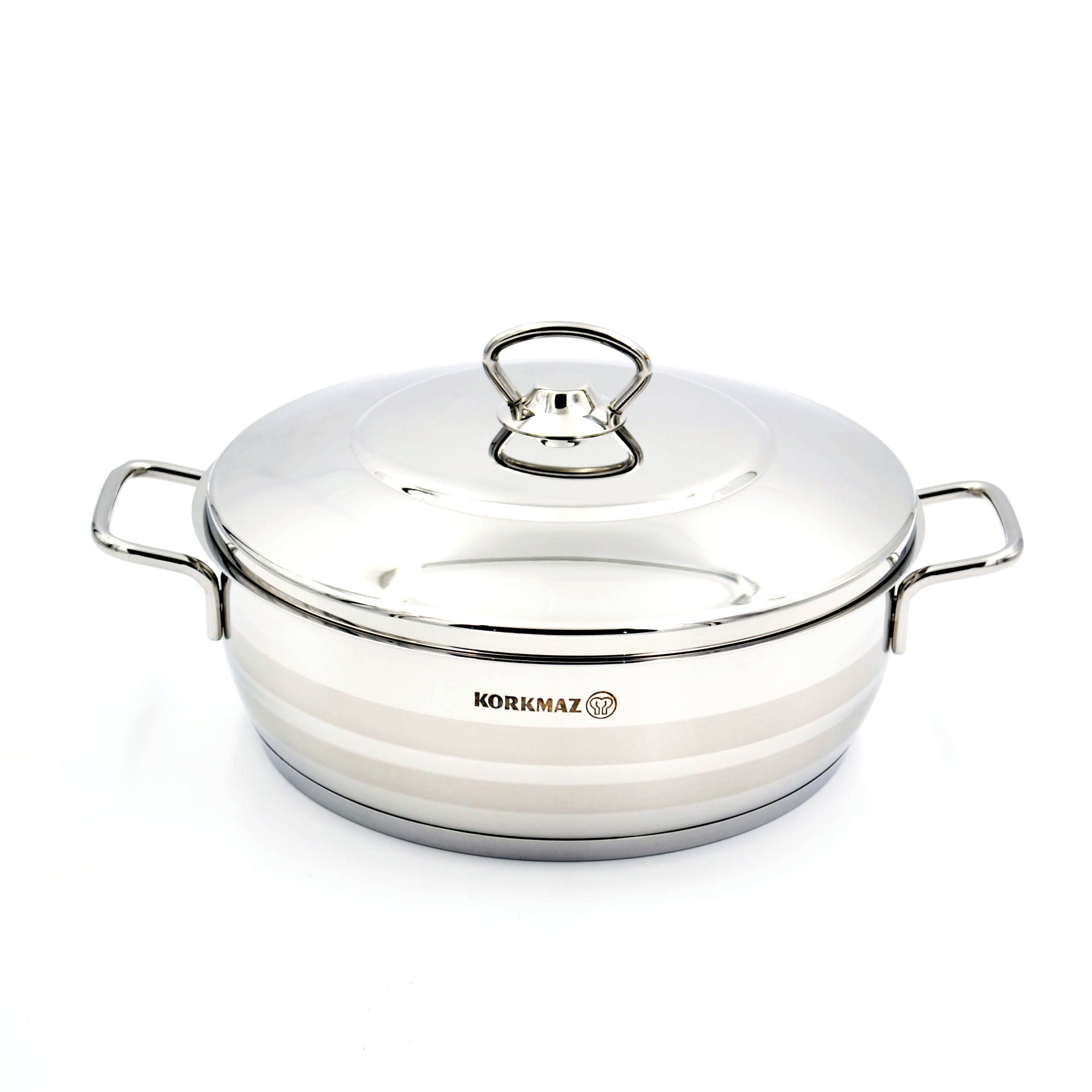 Korkmaz Astra Low Stainless Steel Casserole Pot 26X10 Cm / 5.3 L.
 | KA1907