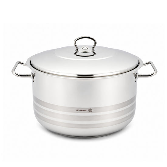 Korkmaz Mega Stainless Steel Casserole Pot 28X17 Cm / 10.0 L. | KA1942
