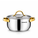 Korkmaz Samara Gold 8-Piece Stainless Steel Cookware Set | Induction Compatible Cookware | KA1964-1