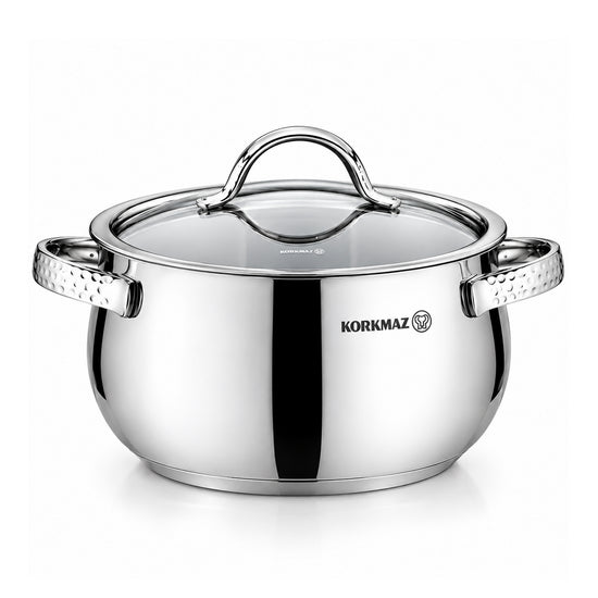 Korkmaz Samara 8-Piece Stainless Steel Cookware Set | Induction Compatible Cookware | KA1964