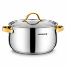 Korkmaz Samara Gold 8-Piece Stainless Steel Cookware Set | Induction Compatible Cookware | KA1964-1