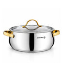 Korkmaz Samara Gold 8-Piece Stainless Steel Cookware Set | Induction Compatible Cookware | KA1964-1