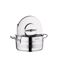 Korkmaz Astra2 Casserole 18X10.5 cm / 2.6 L |Induction Compatible Tri-Ply Bottom Cooking Pot |  Stainless Steel Pot KA2022