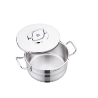 Korkmaz Astra2 Casserole 16X9 cm / 1.8 L | Induction Compatible Cooking Pot | Stainless Steel Tri-Ply Bottom Pot KA2021