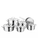 Korkmaz Astron Stainless Steel Cookware Set 11 Pcs | Tri-ply Bottom Cooking Pots & Pans Set | KA2052