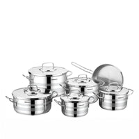 Korkmaz Astron Stainless Steel Cookware Set 11 Pcs | Tri-ply Bottom Cooking Pots & Pans Set | KA2052