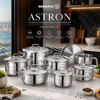 Korkmaz Astron 14Pcs Cookware Set