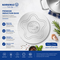 Korkmaz Astra 9 Pcs Stainless Steel Cookware Set | Stainless Steel Pots and Pans Set | Induction Compatible Tri-Ply Bottom Pots and Pans Set - KA2050