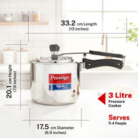 Prestige 3 L Tri-Ply Svachh Inner Lid Pressure Cooker | MPP20714