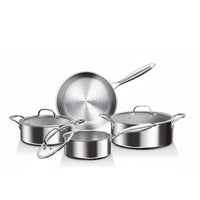 Prestige Tri Ply Stainless Steel 7 Pcs Cookware Set | Induction + all hob suitable | Pots and Pans Set | PR81200